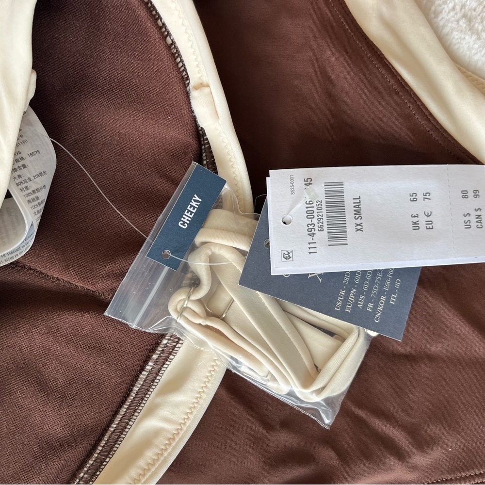 A&F Brown and Cream Strapless Swimsuit - Picture 7 of 8